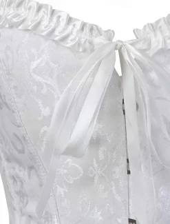 Online Corset Women's Plus Size Corsets Corsets Country Sexy Lady Sweetheart Tummy Control Push Up Jacquard Jacquard Abstract Flower Hook & Eye Lace Up Nylon / Cotton Wedding Special Women Shapewear