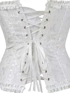 Online Corset Women's Plus Size Corsets Corsets Country Sexy Lady Sweetheart Tummy Control Push Up Jacquard Jacquard Abstract Flower Hook & Eye Lace Up Nylon / Cotton Wedding Special Women Shapewear