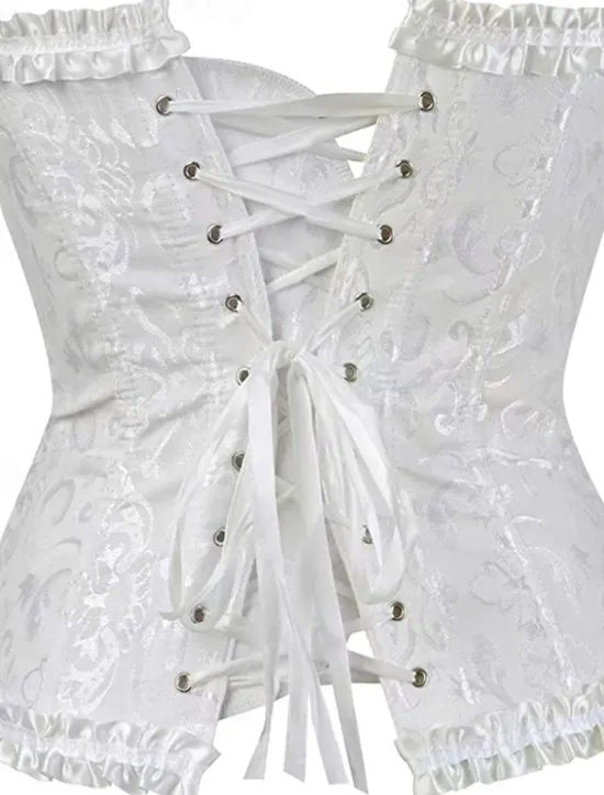Online Corset Women's Plus Size Corsets Corsets Country Sexy Lady Sweetheart Tummy Control Push Up Jacquard Jacquard Abstract Flower Hook & Eye Lace Up Nylon / Cotton Wedding Special Women Shapewear