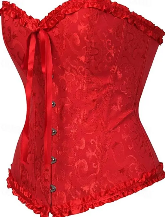 Online Corset Women's Plus Size Corsets Corsets Country Sexy Lady Sweetheart Tummy Control Push Up Jacquard Jacquard Abstract Flower Hook & Eye Lace Up Nylon / Cotton Wedding Special Women Shapewear