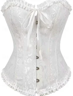 Online Corset Women's Plus Size Corsets Corsets Country Sexy Lady Sweetheart Tummy Control Push Up Jacquard Jacquard Abstract Flower Hook & Eye Lace Up Nylon / Cotton Wedding Special Women Shapewear