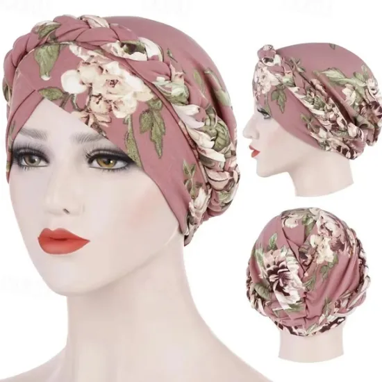 Best Cotton Print Muslim Turban Scarf For Women Islamic Inner Hijab Caps Arab Wrap Head Scarves Femme Musulman Turbante Mujer Women Hats