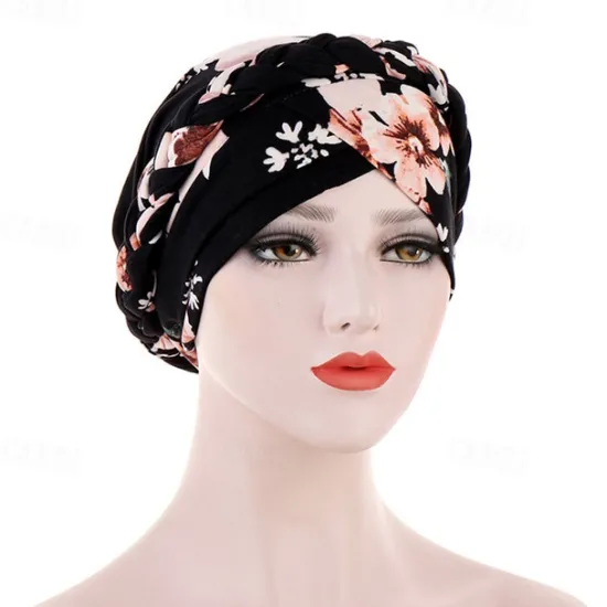Best Cotton Print Muslim Turban Scarf For Women Islamic Inner Hijab Caps Arab Wrap Head Scarves Femme Musulman Turbante Mujer Women Hats