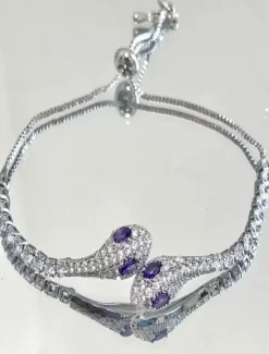 Sale Cubic Zirconia Vintage Style Snake Personalized Chrome Bracelet Jewelry Silver / / Green For Party Street Women Spring Accessories