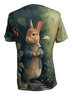 New Easter Women's T Shirt Animal Casual Short Sleeve Round Neck Regular Tops Daily Print Summer Spring Women T-Shirts