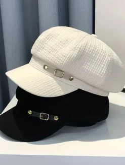 Clearance Elegant Embossed Berets Classic Solid Color British Style Beret Cap Breathable Newsboy Hats For Women Autumn & Winter Women Hats
