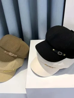 Clearance Elegant Embossed Berets Classic Solid Color British Style Beret Cap Breathable Newsboy Hats For Women Autumn & Winter Women Hats