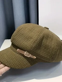 Clearance Elegant Embossed Berets Classic Solid Color British Style Beret Cap Breathable Newsboy Hats For Women Autumn & Winter Women Hats