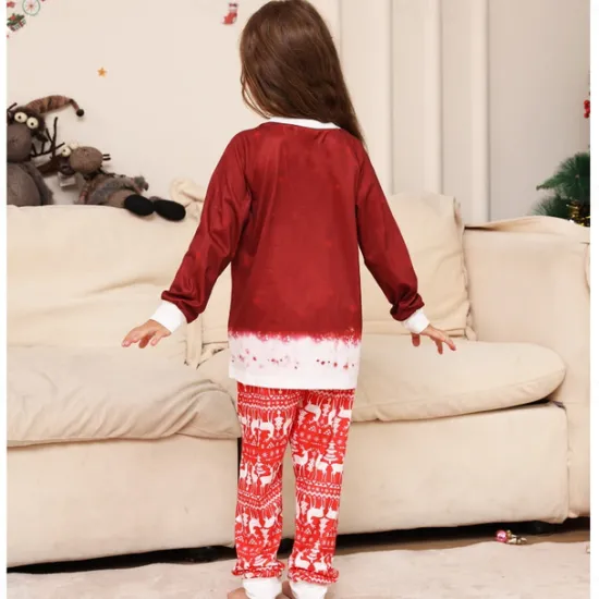Family Christmas Pajamas Cotton Graphic Cute Christmas Pajamas School Print Long Sleeve Mommy And Me Outfits Active Matching Outfits Home Outfits Women Pajama-Setter