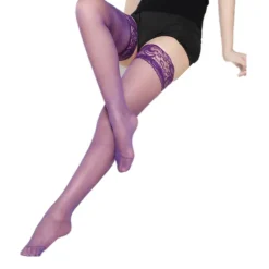 Clearance Fashion Sexy Women's Socks Pure Color Nylon Spandex Stockings Thin Daily Light Blue 1 Pair Home Outfits Women Lingerie