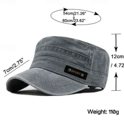 Outlet Four Seasons Casual Washed Cotton Flat Top Hat Unique Design Vintage Adjustable Fisher Caps Men Women Cap Women Hats
