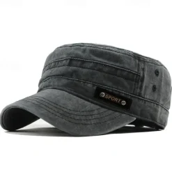Outlet Four Seasons Casual Washed Cotton Flat Top Hat Unique Design Vintage Adjustable Fisher Caps Men Women Cap Women Hats