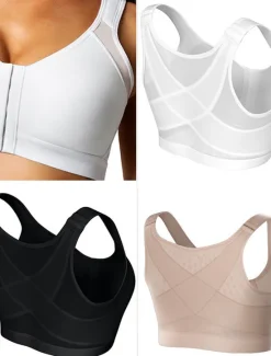 Clearance Front Closure Full Coverage Back Support Posture Corrector Bras for Women Home Outfits Women Lingerie