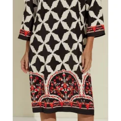 Sale Geometric Pattern Half Sleeve A-Line Mini Dress Women Casual Dress|Vacation Dresses