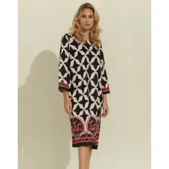 Sale Geometric Pattern Half Sleeve A-Line Mini Dress Women Casual Dress|Vacation Dresses