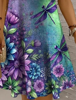 Online Halloween Women's Mini Dress Sundress A Line Dress Off The Shoulder Dress Vacation Casual Holiday Beach Regular Fit Floral Graphic Animal Sleeveless Crew Neck Scoop Neck Yellow Red Blue Purple Summer Women Sundresses