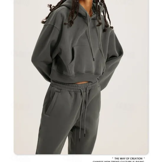 Outlet Hoodie Sweatshirt Sweatpants Plain Graphic For Couple's Men's Women's Adults' Hot Stamping Street Casual Daily Women Two Piece Sets