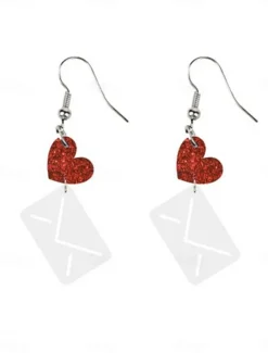 Hot Hoop Earrings Classic Retro Sweet Heart Earrings Jewelry 1# / 2# / 3# For Valentine's Day Street Women Trendy Jewelry