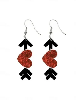 Hot Hoop Earrings Classic Retro Sweet Heart Earrings Jewelry 1# / 2# / 3# For Valentine's Day Street Women Trendy Jewelry