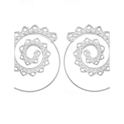 Outlet Hoop Earrings For Women's Party Wedding Alloy filigree Wave Women Trendy Jewelry