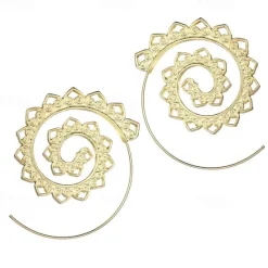 Outlet Hoop Earrings For Women's Party Wedding Alloy filigree Wave Women Trendy Jewelry