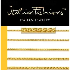 Outlet 14k solid gold italian yellow gold 1.5mm flat open wheat link chain necklace- made in italy-14 karat with lobster claw clasp include gift box with order 18.5 inches Women Trendy Jewelry