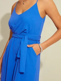 Hot Lace Up Strappy Pocket Sleeveless Jumpsuit Women Jumpsuits