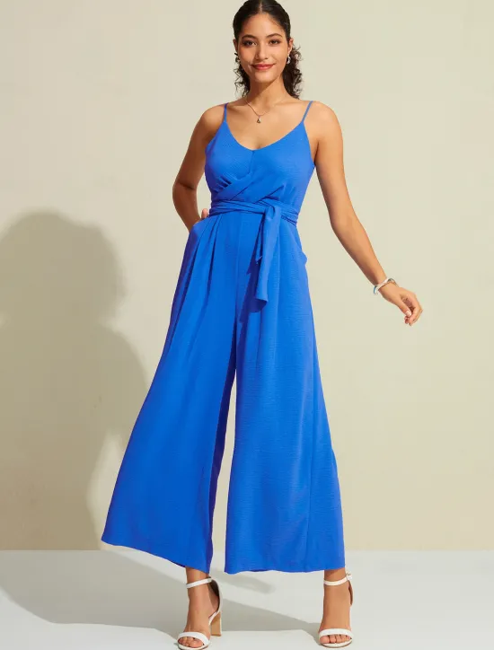 Hot Lace Up Strappy Pocket Sleeveless Jumpsuit Women Jumpsuits