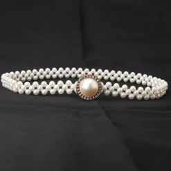 Hot ladies pearl waist chain korean version rhinestone pearl decorative belt fashion sweet dress elastic belt women wholesale Women Belt