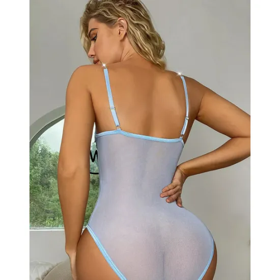 Discount Ladies Sexy Sling One Piece Mesh Embroidered Underwear Home Outfits Women Lingerie