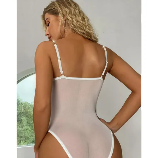 Discount Ladies Sexy Sling One Piece Mesh Embroidered Underwear Home Outfits Women Lingerie