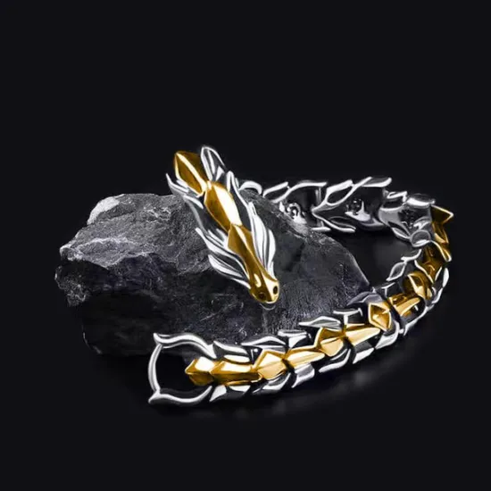 Clearance longrui cross-border new products retro dragon head longlin bracelet hip-hop domineering exaggerated punk keel bracelet wholesale Women Trendy Jewelry