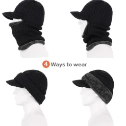 Men's Balaclava Beanie Hat Thermal Warm Windproof Breathable Fleece Hat Winter Snowboard for Skiing Snowboarding Winter Sports Women Hats