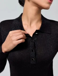 Sale Minimalist Wool Blend Polo Knitwear Women Pullovers & Tops