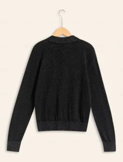 Sale Minimalist Wool Blend Polo Knitwear Women Pullovers & Tops