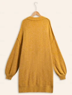 Online Mohair Bishop Sleeve Casual Daily Knit Cardigan Women Cardigans & Outerwears