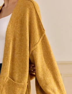 Online Mohair Bishop Sleeve Casual Daily Knit Cardigan Women Cardigans & Outerwears