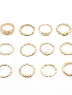 New Multi Finger Ring For Women's Party Evening Gift Alloy Fancy Crown Women Trendy Jewelry