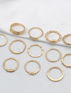 New Multi Finger Ring For Women's Party Evening Gift Alloy Fancy Crown Women Trendy Jewelry