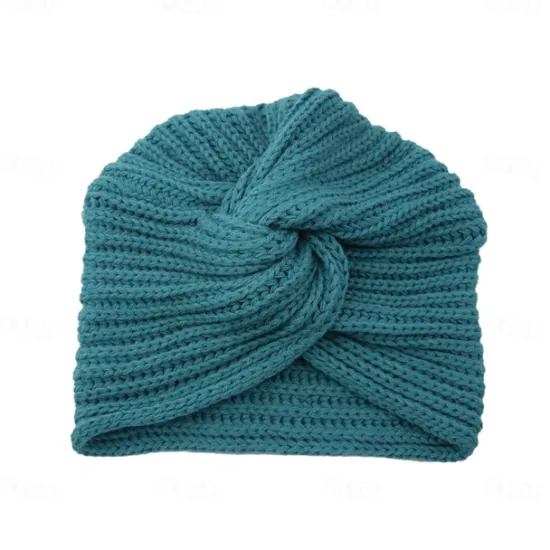 Sale Muslim Inner Hijab Caps Bohemia Turban Cross Wrap Head Indian Hat Knitting Hijab Bonnet Turbante Cap for Women Wear Women Hats