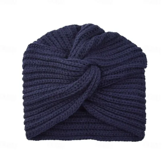 Sale Muslim Inner Hijab Caps Bohemia Turban Cross Wrap Head Indian Hat Knitting Hijab Bonnet Turbante Cap for Women Wear Women Hats