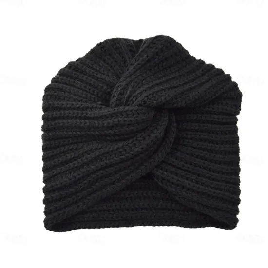 Sale Muslim Inner Hijab Caps Bohemia Turban Cross Wrap Head Indian Hat Knitting Hijab Bonnet Turbante Cap for Women Wear Women Hats