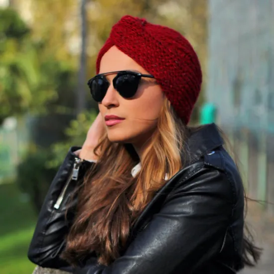 Sale Muslim Inner Hijab Caps Bohemia Turban Cross Wrap Head Indian Hat Knitting Hijab Bonnet Turbante Cap for Women Wear Women Hats