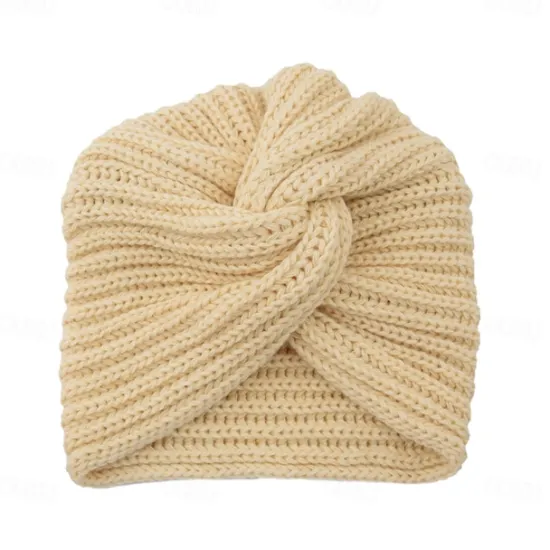 Sale Muslim Inner Hijab Caps Bohemia Turban Cross Wrap Head Indian Hat Knitting Hijab Bonnet Turbante Cap for Women Wear Women Hats
