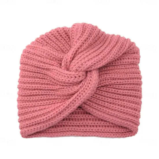 Sale Muslim Inner Hijab Caps Bohemia Turban Cross Wrap Head Indian Hat Knitting Hijab Bonnet Turbante Cap for Women Wear Women Hats