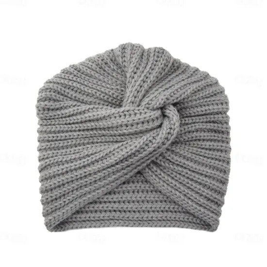 Sale Muslim Inner Hijab Caps Bohemia Turban Cross Wrap Head Indian Hat Knitting Hijab Bonnet Turbante Cap for Women Wear Women Hats