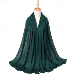 Hot Muslim Scarf Crinkled Shawl Women Abaya Solid Hijab Ramadan Hijabs For Woman Abayas Dress Turban Instant Scarf Women Scarves