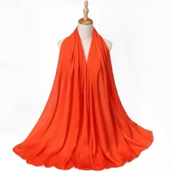 Hot Muslim Scarf Crinkled Shawl Women Abaya Solid Hijab Ramadan Hijabs For Woman Abayas Dress Turban Instant Scarf Women Scarves