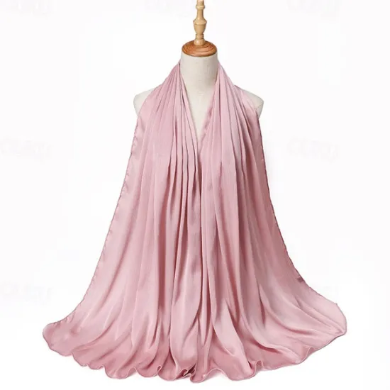 Hot Muslim Scarf Crinkled Shawl Women Abaya Solid Hijab Ramadan Hijabs For Woman Abayas Dress Turban Instant Scarf Women Scarves