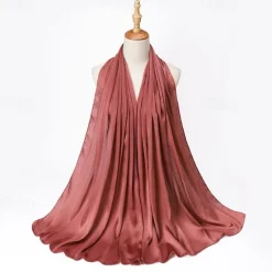 Hot Muslim Scarf Crinkled Shawl Women Abaya Solid Hijab Ramadan Hijabs For Woman Abayas Dress Turban Instant Scarf Women Scarves
